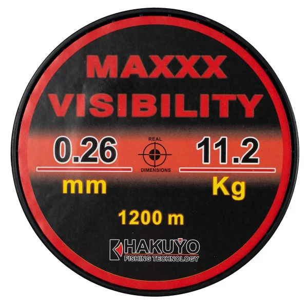 monofilament maxxx visibility rosu fluo neon1200m Fir Monofilament Hakuyo MAXXX Visibility Rosu Fluo Neon 1200m