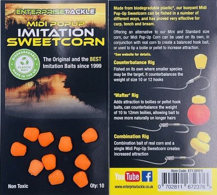 midi popup sweetcorn fluoro orange 10buc 1917 2 16669503768412 Porumbul Artificial Flotant Enterprise Tackle Pop-Up Sweetcorn Midi - imagine 5