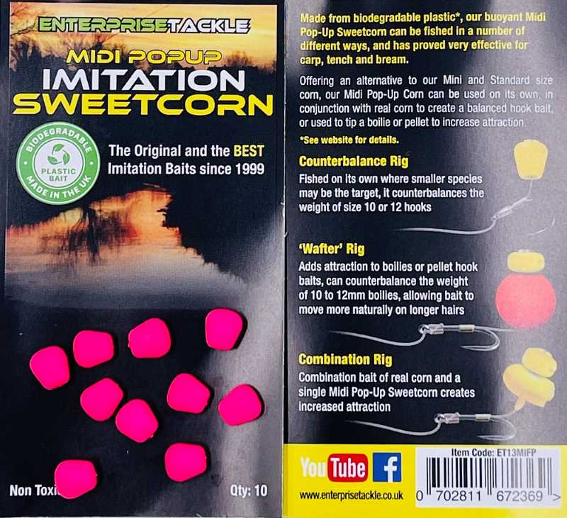 midi popup sweetcorn fluoro pink 10buc 1915 1 16669504766386 Porumbul Artificial Flotant Enterprise Tackle Pop-Up Sweetcorn Midi - imagine 2