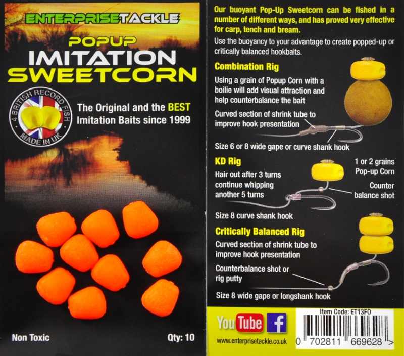 popup sweetcorn fluoro orange 10buc 152 2 1573037700 Porumb Artificial Flotant Enterprise Tackle Pop-Up Sweetcorn - imagine 11
