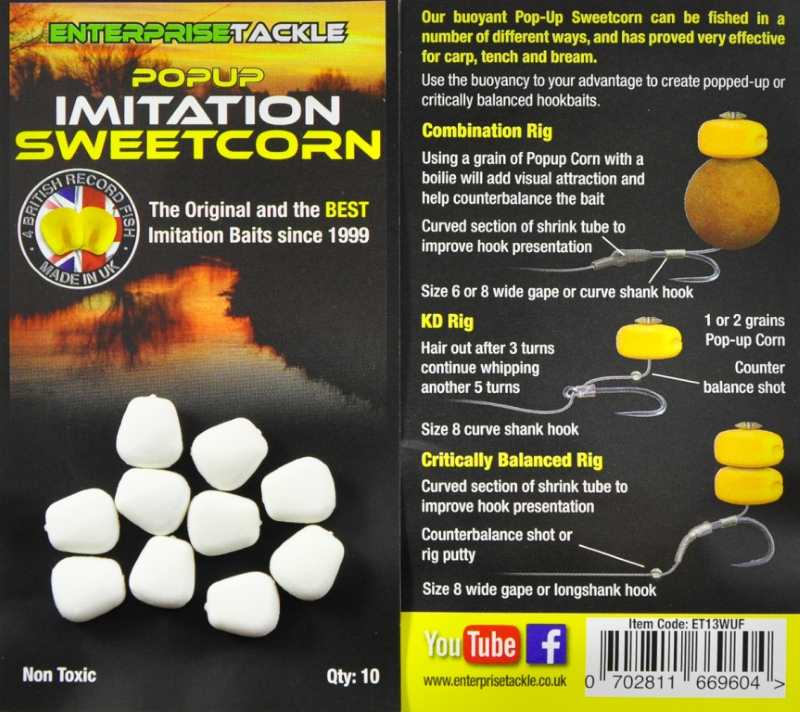 popup sweetcorn white unflavoured 10buc 163 2 1573038415 Porumb Artificial Flotant Enterprise Tackle Pop-Up Sweetcorn - imagine 3