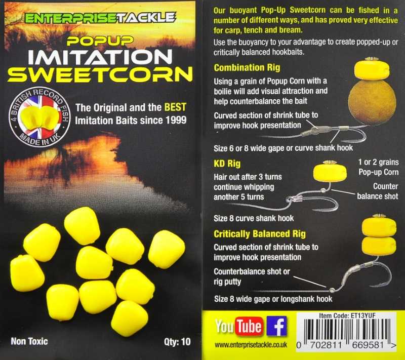 popup sweetcorn yellow unflavoured 10buc 159 2 1573038190 Porumb Artificial Flotant Enterprise Tackle Pop-Up Sweetcorn - imagine 2