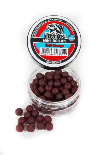 ibaits mini boilies 10 mm chilli sausage 2 Mini Boilies IBaits Semi-Solubil 10mm
