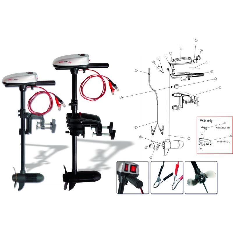 Motorul electric Rhino VX18 Cobold Outboard 12v, 18lbs - imagine 2