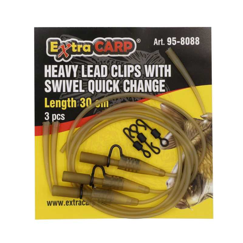 heavy lead clips with swivel quick change Set 3 Kituri Monturi Plumb Pierdut Extra Carp - imagine 2