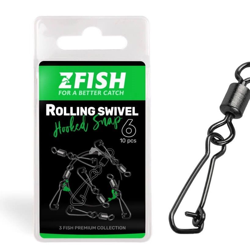 zfish vartej rolling swivel hooked snap Agrafa cu Vartej ZFISH Rolling Swivel Hooked Snap