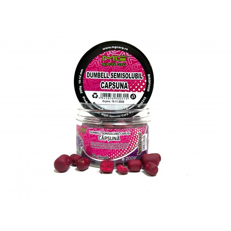 dumbell semisolubil carlig capsuna Boilies Dumbell Mg Carp Semisolubil Carlig 200g - imagine 2