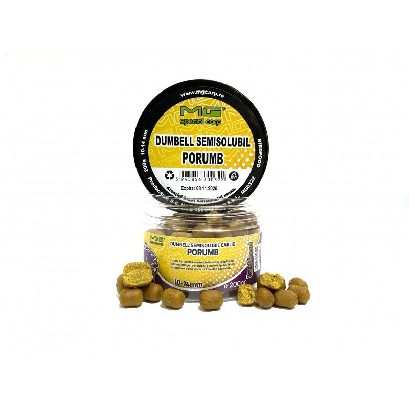dumbell semisolubil carlig porumb Boilies Dumbell Mg Carp Semisolubil Carlig 200g - imagine 4