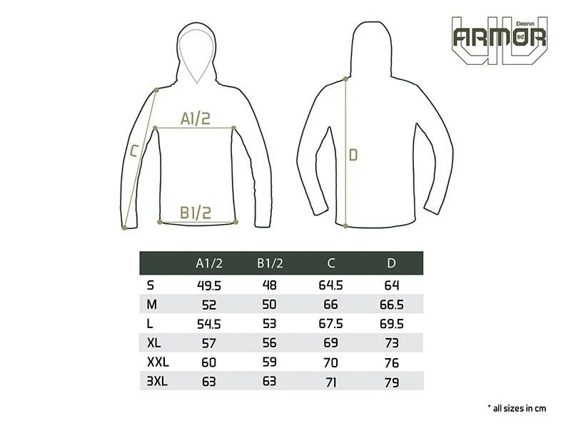 Hanorac cu Gluga Delphin UV ARMOR 50 Olive 5 Hanorac cu Gluga Delphin UV ARMOR 50+ Olive - imagine 2